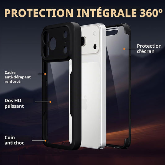 Coque pour Apple iPhone 18 Pro / 17 Pro, Techsuit, ColorVerse 360, Noire