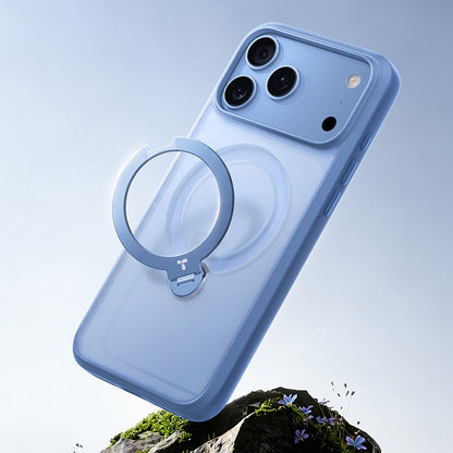 Coque MagSafe pour Apple iPhone 18 Pro / 17 Pro, Torras, Ostand Spin, Bleue