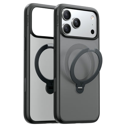 Custodia MagSafe per Apple iPhone 18 Pro / 17 Pro, Torras, Ostand Spin, Nera