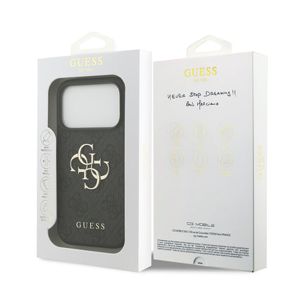 Coque pour Apple iPhone 18 Pro Max / 17 Pro Max, Guess, 4G Big Logo, Noire