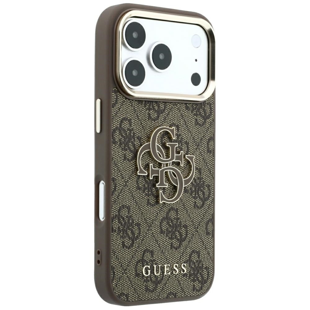 Coque pour Apple iPhone 18 Pro Max / 17 Pro Max, Guess, Logo Résine 4G Grand, Marron