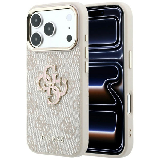 Custodia per Apple iPhone 18 Pro Max / 17 Pro Max, Guess, Logo 4G Grande in Resina, Rosa