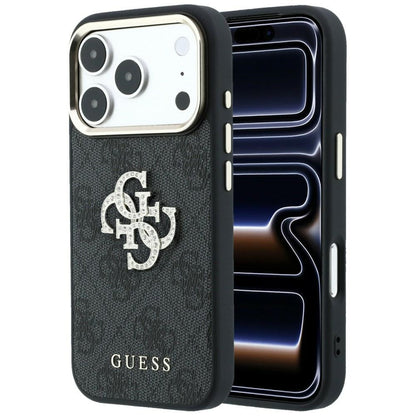 Custodia per Apple iPhone 18 Pro Max / 17 Pro Max, Guess, 4G Big Strass Logo, Nera
