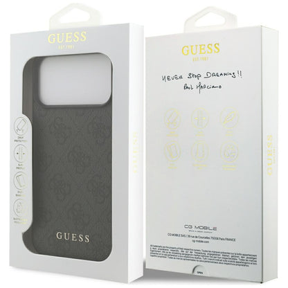 Coque pour Apple iPhone 18 Pro Max / 17 Pro Max, Guess, Logo Classique 4G, Noire