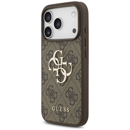 Coque pour Apple iPhone 18 Pro Max / 17 Pro Max, Guess, Logo Classique 4G avec Lanière, Marron