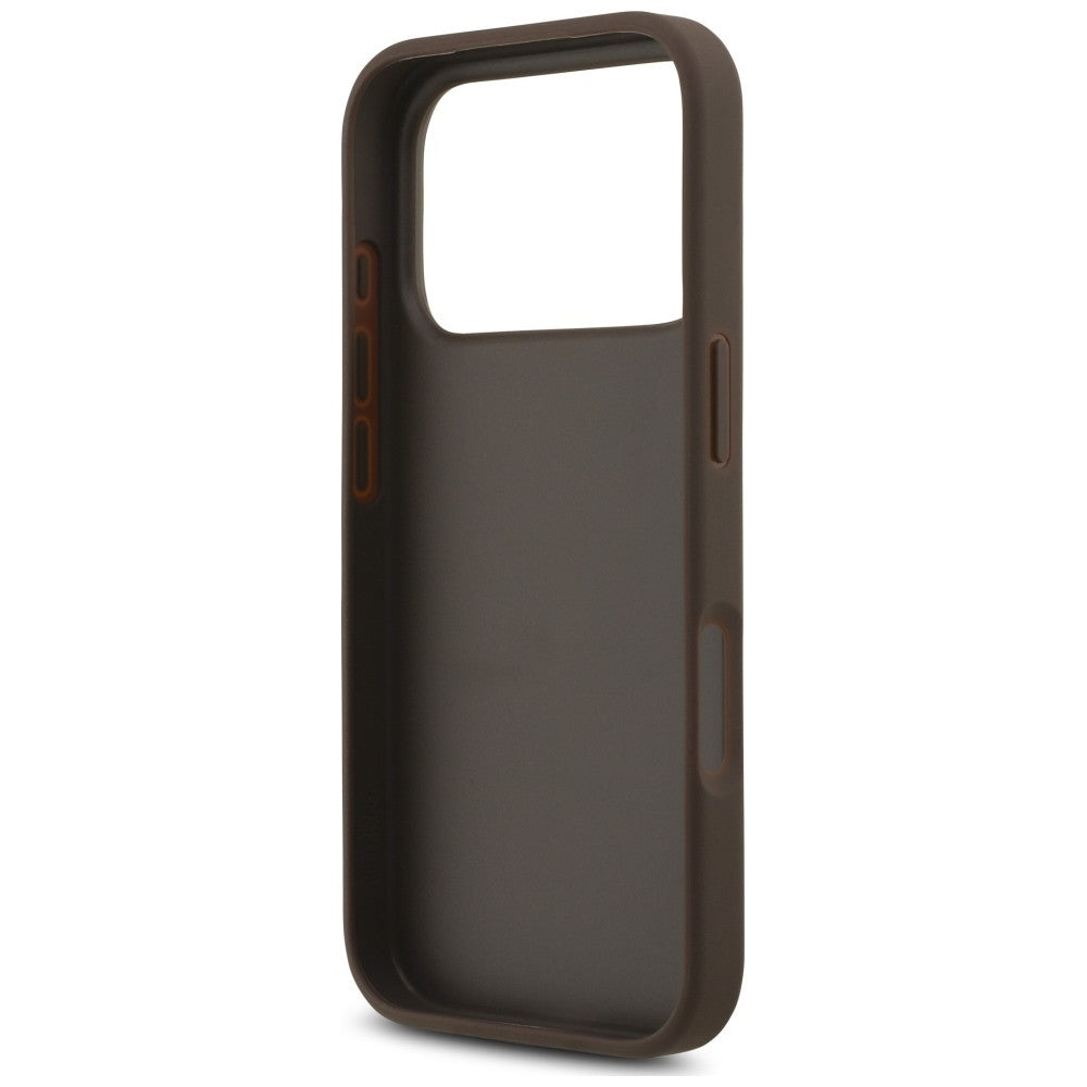 Coque pour Apple iPhone 18 Pro Max / 17 Pro Max, Guess, Logo Classique 4G avec Lanière, Marron