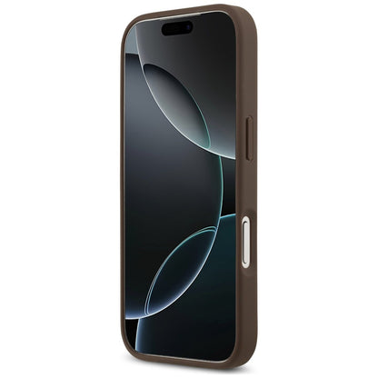 Custodia per Apple iPhone 18 Pro Max / 17 Pro Max, Guess, 4G Double Card Triangle, Marrone