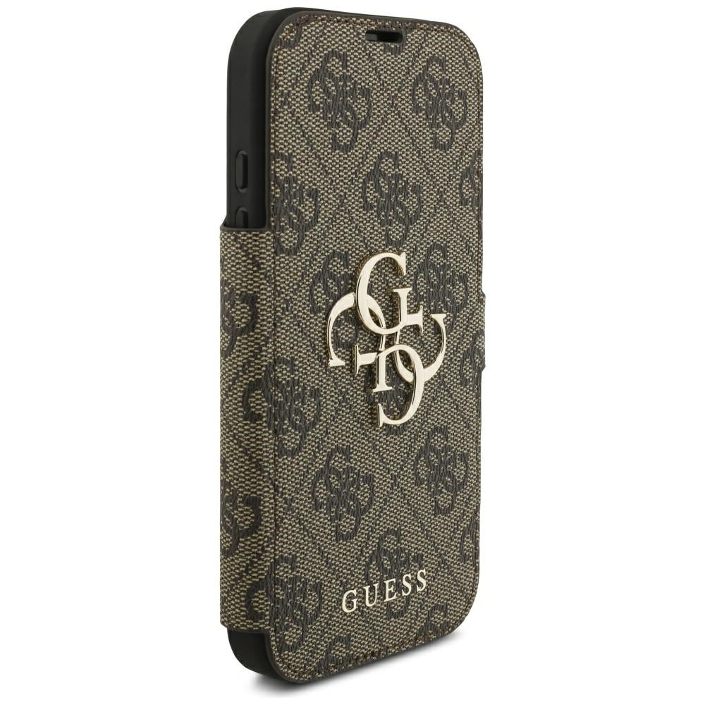 Hülle für Apple iPhone 18 Pro Max / 17 Pro Max, Guess, 4G Metall-Logo, Braun