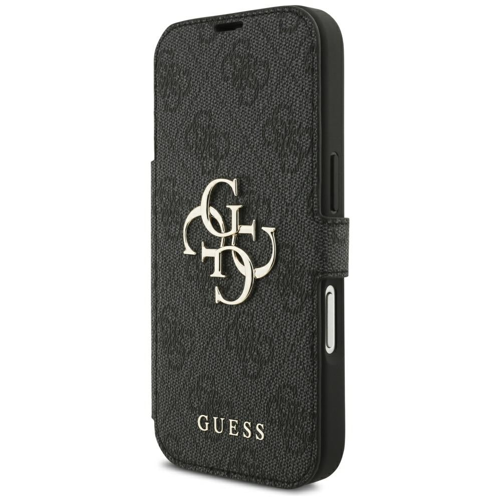 Hülle für Apple iPhone 18 Pro Max / 17 Pro Max, Guess, 4G Metall-Logo, Schwarz