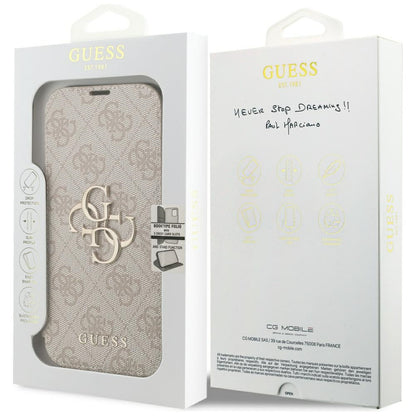 Coque pour Apple iPhone 18 Pro Max / 17 Pro Max, Guess, Logo Métal 4G, Rose