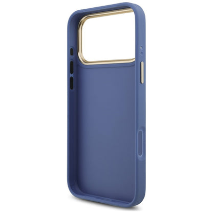 Coque pour Apple iPhone 18 Pro Max / 17 Pro Max, Guess, Big 4G Classic Logo & Big Strap Metal Buttons, bleue