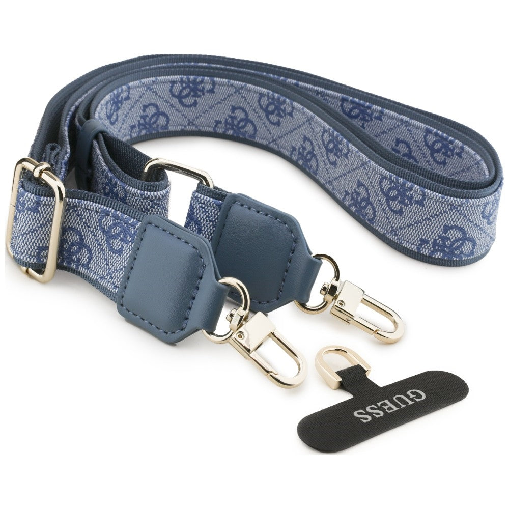 Coque pour Apple iPhone 18 Pro Max / 17 Pro Max, Guess, Big 4G Classic Logo & Big Strap Metal Buttons, bleue