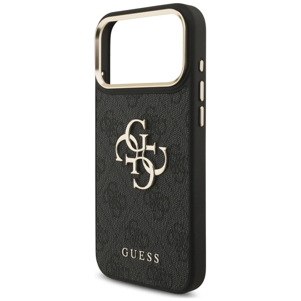 Coque pour Apple iPhone 18 Pro Max / 17 Pro Max, Guess, Big 4G Classic Logo & Big Strap Metal Buttons, noire