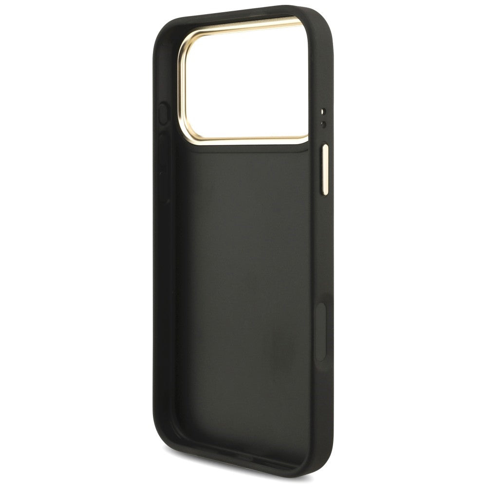 Coque pour Apple iPhone 18 Pro Max / 17 Pro Max, Guess, Big 4G Classic Logo & Big Strap Metal Buttons, noire