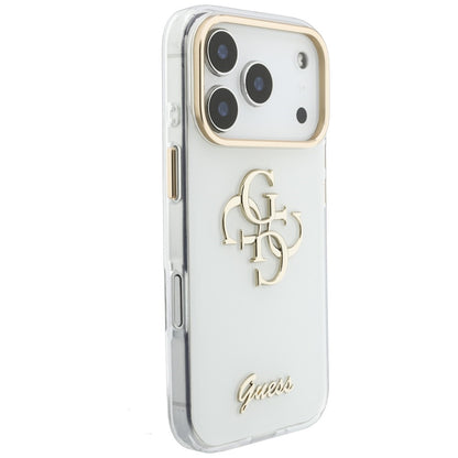Coque pour Apple iPhone 18 Pro Max / 17 Pro Max, Guess, IML 4G Metal Script, Blanche