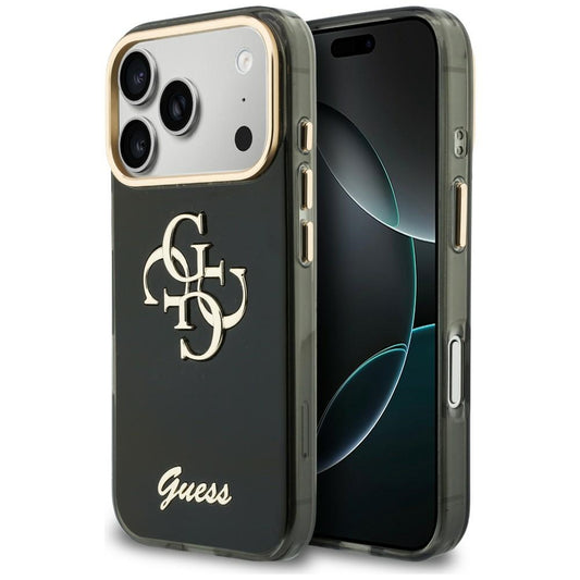 Hülle für Apple iPhone 18 Pro Max / 17 Pro Max, Guess, IML 4G Metal Script, Schwarz