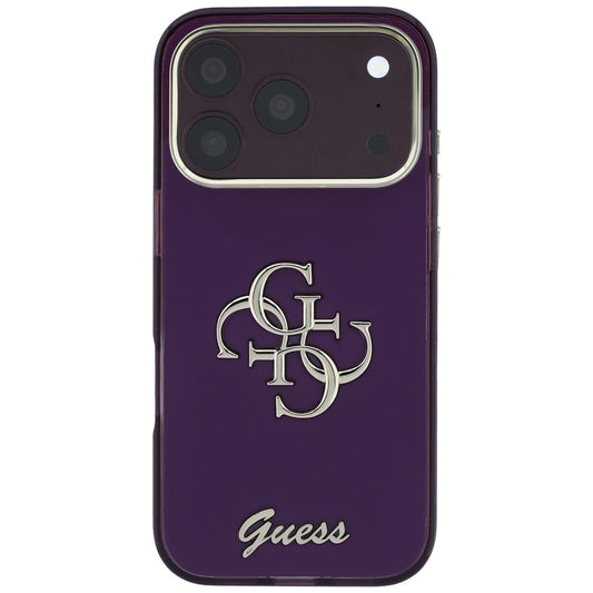 Custodia per Apple iPhone 18 Pro Max / 17 Pro Max, Guess, IML 4G Metal Script, Vinaccia