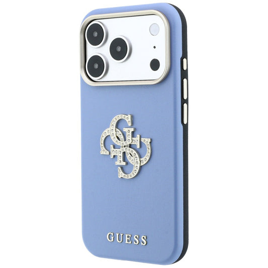 Coque pour Apple iPhone 18 Pro Max / 17 Pro Max, Guess, Smooth Big Strass Logo, bleu
