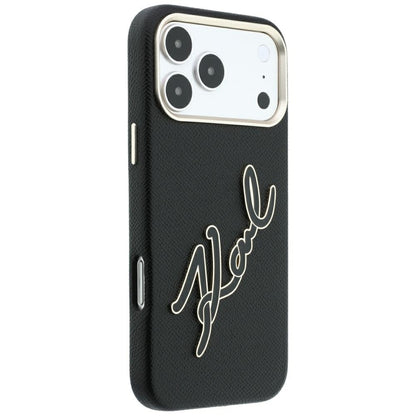 Custodia per Apple iPhone 18 Pro Max / 17 Pro Max, Karl Lagerfeld, Smooth Big Resin Signature Logo, Nera