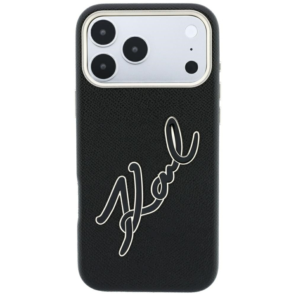 Custodia per Apple iPhone 18 Pro Max / 17 Pro Max, Karl Lagerfeld, Smooth Big Resin Signature Logo, Nera