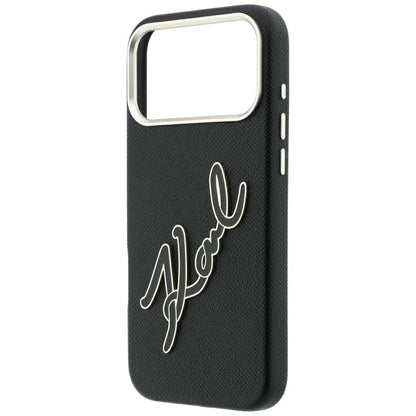 Custodia per Apple iPhone 18 Pro Max / 17 Pro Max, Karl Lagerfeld, Smooth Big Resin Signature Logo, Nera