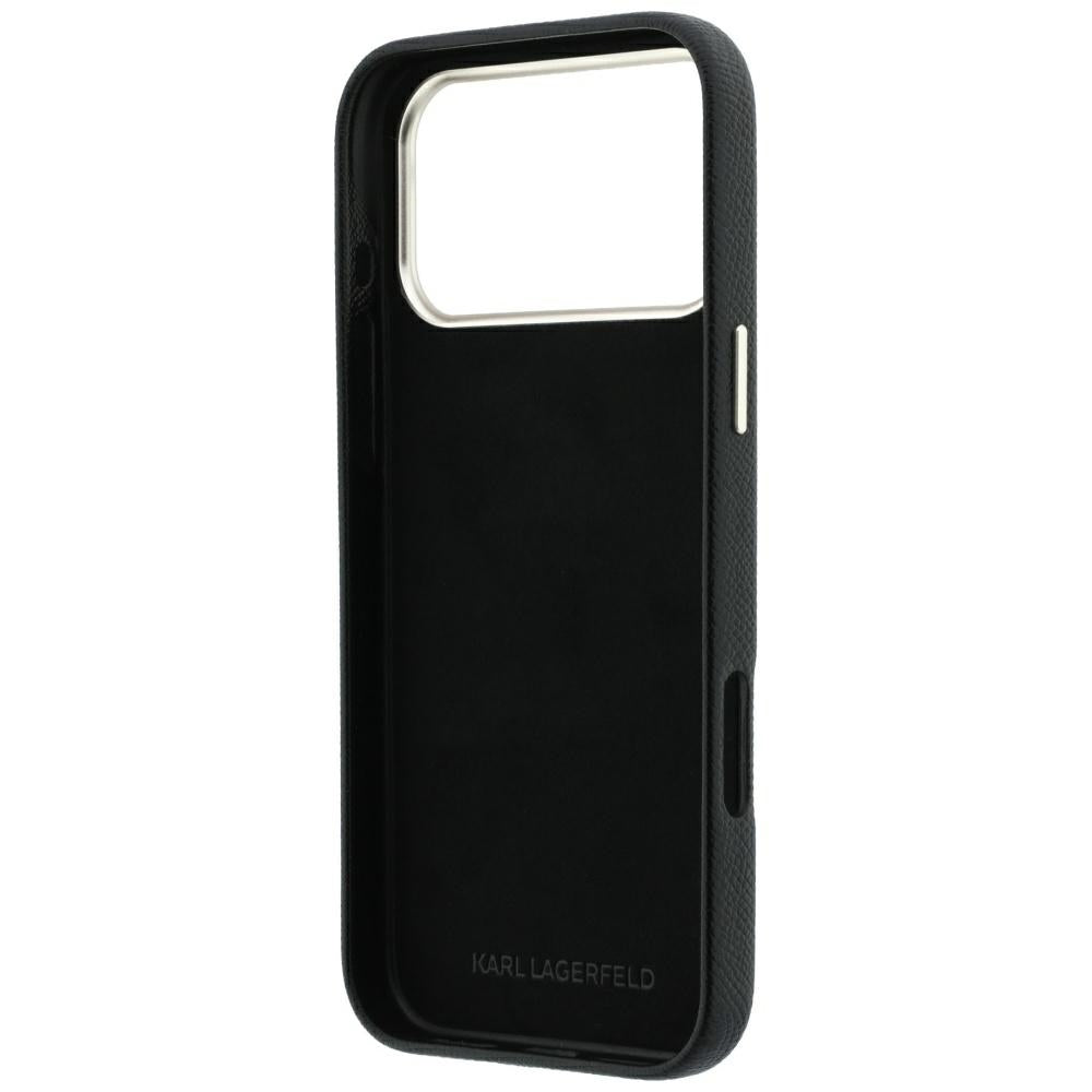 Custodia per Apple iPhone 18 Pro Max / 17 Pro Max, Karl Lagerfeld, Smooth Big Resin Signature Logo, Nera