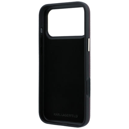 Custodia per Apple iPhone 18 Pro Max / 17 Pro Max, Karl Lagerfeld, Logo Signature in Resina Liscia Grande, Vinaccia