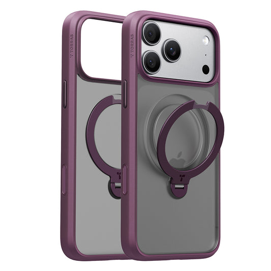 Custodia MagSafe per Apple iPhone 18 Pro Max / 17 Pro Max, Torras, Ostand Spin, Viola