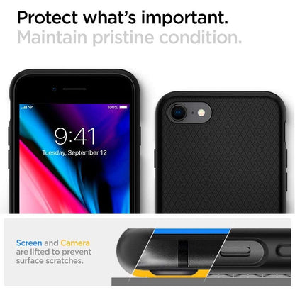 Custodia per Apple iPhone SE (2022) / SE (2020) / 8 / 7, Spigen, Liquid Air, Nera 042CS20511