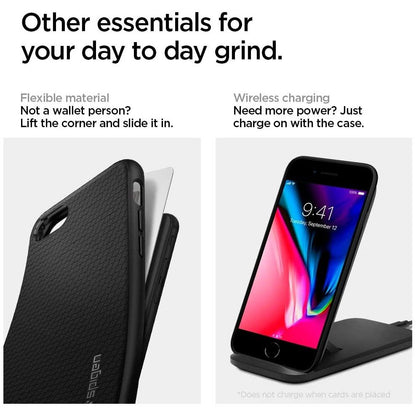 Custodia per Apple iPhone SE (2022) / SE (2020) / 8 / 7, Spigen, Liquid Air, Nera 042CS20511