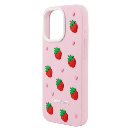 Custodia per Apple iPhone 15 Pro / 14 Pro, OEM, Strawberry, Rosa