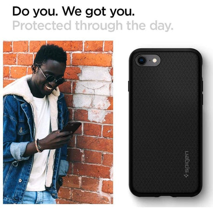 Custodia per Apple iPhone SE (2022) / SE (2020) / 8 / 7, Spigen, Liquid Air, Nera 042CS20511