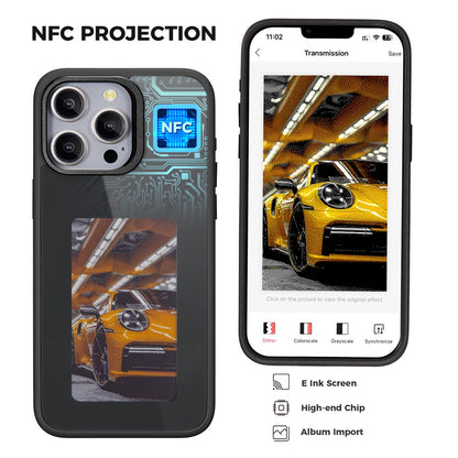 Coque pour Apple iPhone 14 Pro Max, OEM, Écran personnalisé E-Ink, Noir