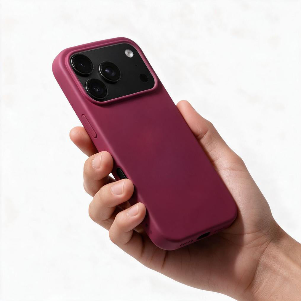 Custodia per Apple iPhone 18 Pro / iPhone 17 Pro, OEM, in silicone, color bordeaux