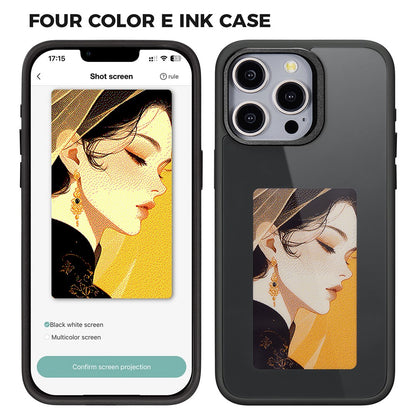 Coque pour Apple iPhone 14 Pro Max, OEM, Écran personnalisé E-Ink, Noir