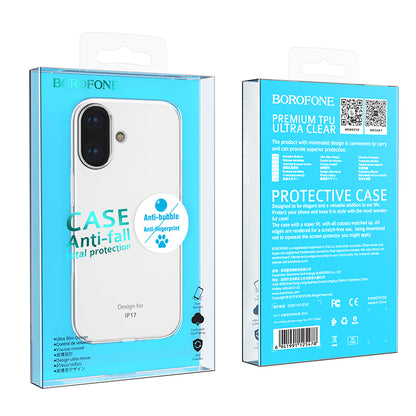 Custodia per Apple iPhone 17, Borofone, BI4 Ice, Trasparente