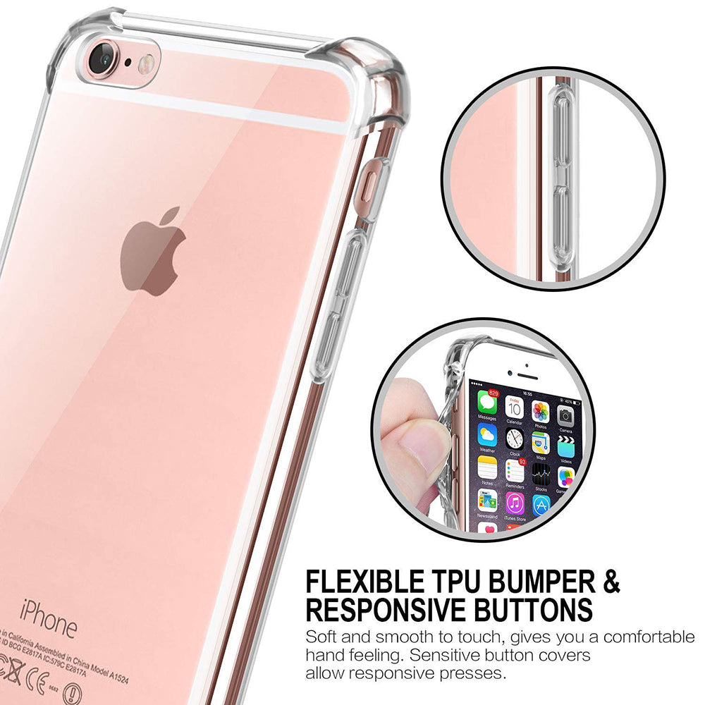 Custodia per Apple iPhone SE (2022) / SE (2020) / 8 / 7, Techsuit, Shockproof Clear, Trasparente