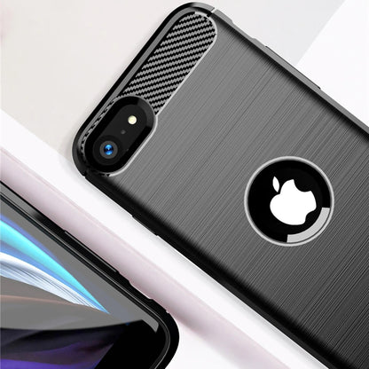 Coque pour Apple iPhone SE (2022) / SE (2020), Techsuit, Carbone, Noire
