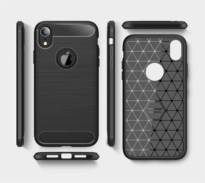 Hülle für Apple iPhone XR, Techsuit, Carbon, Schwarz