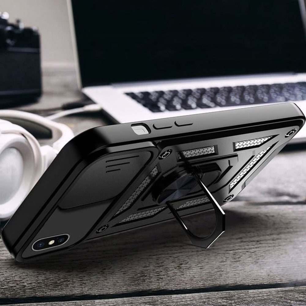 Coque pour Apple iPhone XS Max, Techsuit, CamShield, Noire