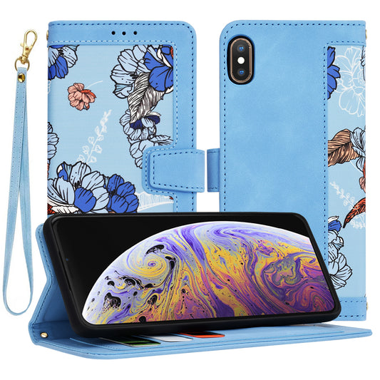 Hülle für Apple iPhone XS Max, Techsuit, FlipCraft, Blau