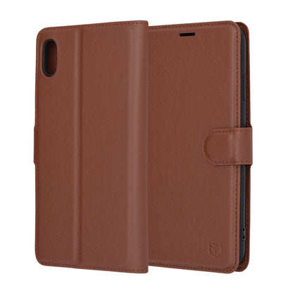 Custodia per Apple iPhone XS Max, Techsuit, Leather Folio, Marrone
