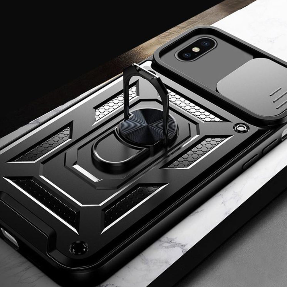 Custodia per Apple iPhone XS / X, Techsuit, CamShield, Nera