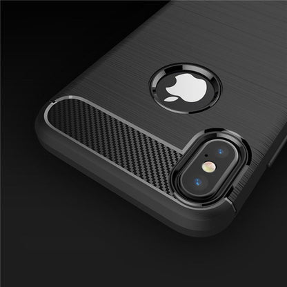 Custodia per Apple iPhone XS / X, Techsuit, Carbonio, Nera