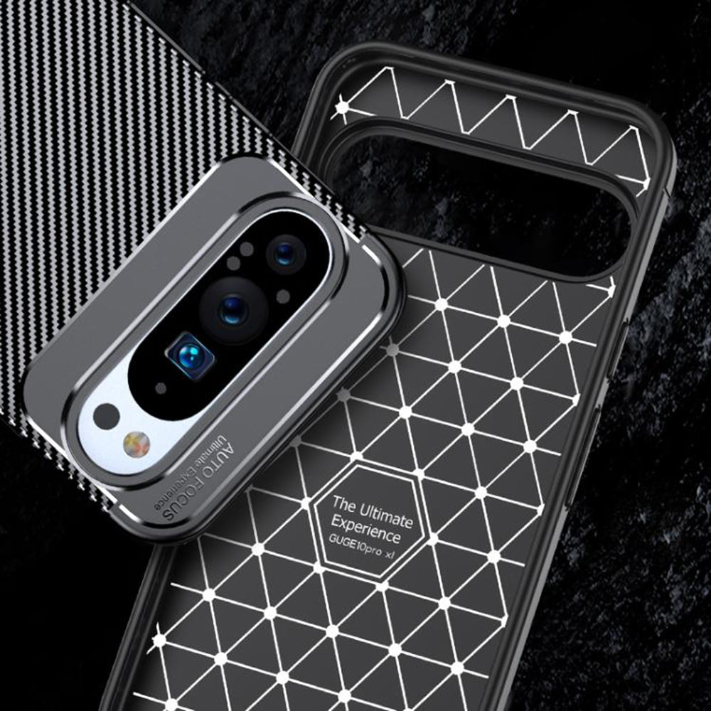 Custodia per Google Pixel 10 Pro / 10, Techsuit, CarbonFiber, Nera