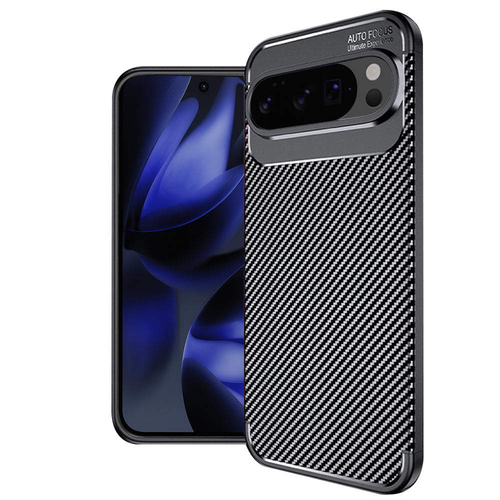 Custodia per Google Pixel 10 Pro XL, Techsuit, CarbonFiber, Nera