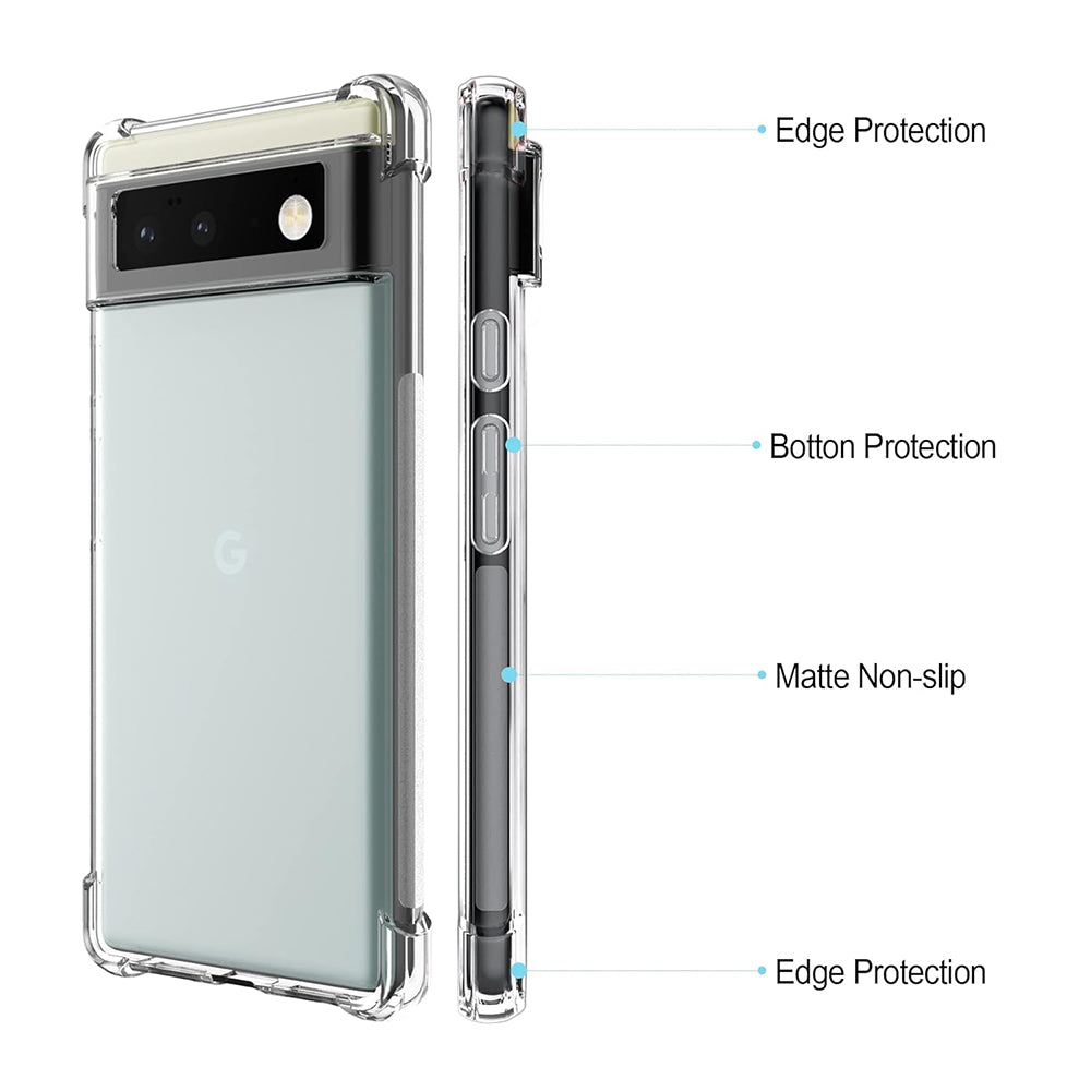 Custodia per Google Pixel 6, Techsuit, Shockproof Clear, Trasparente