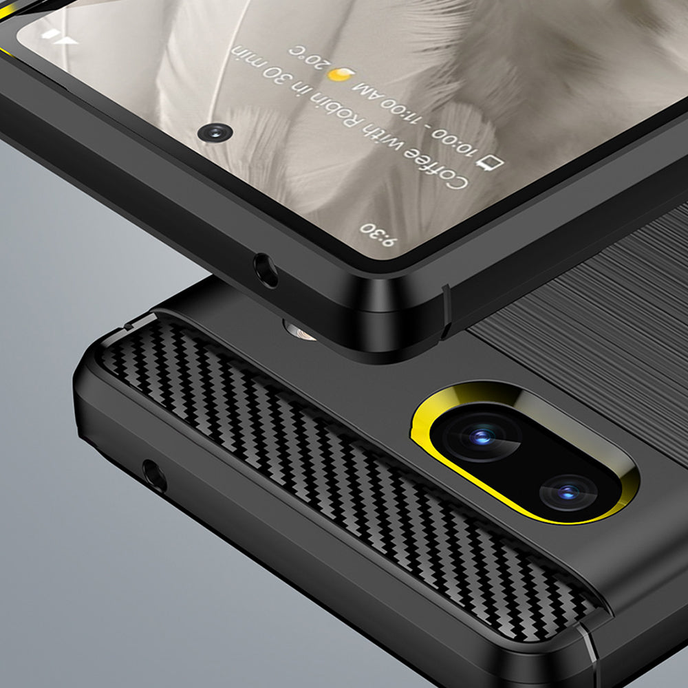 Coque pour Google Pixel 7a, Techsuit, Carbone, Noire