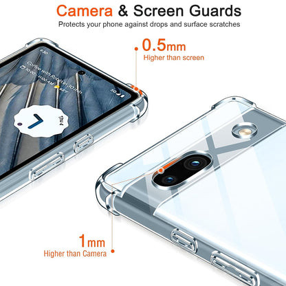 Custodia per Google Pixel 7a, Techsuit, Shockproof Clear, Trasparente
