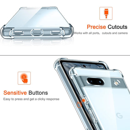 Custodia per Google Pixel 7a, Techsuit, Shockproof Clear, Trasparente